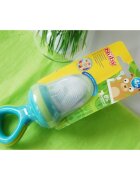 NUBY Dispozitiv de hranire pentru fructe si legume 6 luni + albastruverde