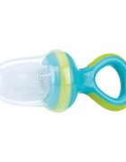 NUBY Dispozitiv de hranire pentru fructe si legume 6 luni + albastruverde