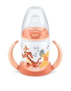 NUK Biberon First Choice 150ml cu toarte si adaptor din silicon orange Disney 6 luni+