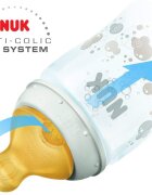 NUK Biberon First Choice Plus sticla 120 ml tetina latex M 0-6 luni turcoaz
