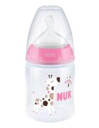 NUK Biberon First Choice PP 150 ml tetina silicon M 0-6 luni girafa
