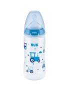 NUK Biberon First Choice PP 300 ml Control Temperatura tetina silicon M 0-6 luni albastru