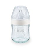 NUK Biberon Nature Sense sticla 120 ml tetina silicon orificiu S 0-6 luni alb