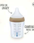 NUK Biberon Perfect Match din sticla 120 ml control temperatura tetina silicon S Curcubeu