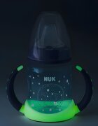 NUK Cana cu cioc din silicon First Choice 150 ml cu toarte fluorescente Albastru