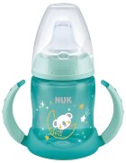 NUK Cana cu cioc din silicon First Choice 150 ml cu toarte fluorescente Albastru