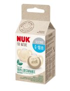 NUK Set 2 suzete for Nature din silicon M2 6-18 luni crem
