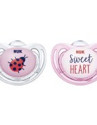 NUK Set 2 suzete Freestyle silicon M3 rose 18-36 luni