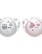 NUK Set 2 suzete Genius Color silicon M3 rose 18-36 luni