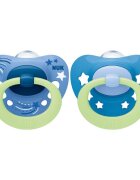 NUK Set 2 suzete Signature Night Silicon 6-18 luni M2 albastru