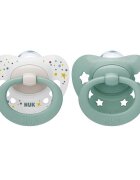 NUK Set 2 suzete Signature Silicon M1 0-6 luni Verde