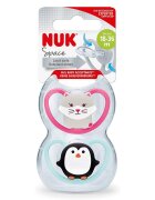 NUK Set 2 suzete Space silicon M3 rose 18-36 luni