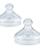NUK Set 2 tetine for Nature din silicon M 6-18 luni