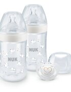 NUK Set nou nascut Nature Sense Start Twin cu control temperatura alb
