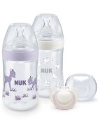 NUK Set nou nascut Nature Sense Start Twin cu control temperatura mov
