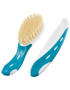 NUK Set perie par natural si piepten bleu