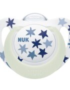 NUK Suzeta Star Night silicon 18-36 luni M3 albastru