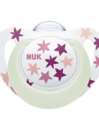NUK Suzeta Star Night silicon 18-36 luni M3 roz