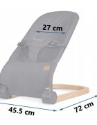Nukido Balansoar 2in1 pentru bebelusi Baby Bouncer Antracit de la nastere si pana la 9kg pliabil centura de siguranta spatar reglabil husa detasabila si jucarii