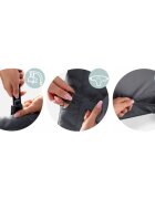Nukido Balansoar 2in1 pentru bebelusi Baby Bouncer Antracit de la nastere si pana la 9kg pliabil centura de siguranta spatar reglabil husa detasabila si jucarii