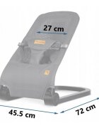 Nukido Balansoar 2in1 pentru bebelusi Baby Bouncer Gri deschis de la nastere si pana la 9kg pliabil centura de siguranta spatar reglabil husa detasabila si jucarii