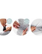 Nukido Balansoar 2in1 pentru bebelusi Baby Bouncer Gri deschis de la nastere si pana la 9kg pliabil centura de siguranta spatar reglabil husa detasabila si jucarii
