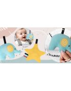 Nukido Balansoar 2in1 pentru bebelusi Baby Bouncer Gri deschis de la nastere si pana la 9kg pliabil centura de siguranta spatar reglabil husa detasabila si jucarii