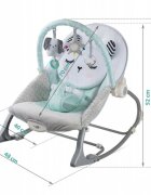 Nukido Balansoar multifunctional cu vibratii si arcada cu jucariihusa detasabilabaza antiderapanta si centuri de siguranta Panda Mint