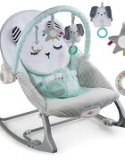 Nukido Balansoar multifunctional cu vibratii si arcada cu jucariihusa detasabilabaza antiderapanta si centuri de siguranta Panda Mint