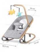 Nukido Balansoar pentru bebelusi cu pliere compactaspatar reglabilcentura de sigurantahusa detasabilajucarii detasabilede la nastere pana la 9kg Gri