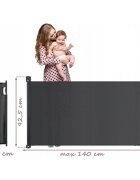 Nukido Bariera de protectie extensibila pentru scari si usi 50-140 cm 718400 negru