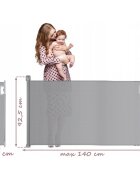 Nukido Bariera de protectie extensibila pentru scari si usi 50-140 cm 718401 gri