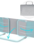 Nukido Bariera de protectie pentru copiipliabilacu husa detasabilacolturi rotunjitecadru rezistent 120x44x41 cm Gri