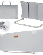 Nukido Bariera de protectie pentru copiipliabilacu husa detasabilacolturi rotunjitecadru rezistent 120x44x41 cm Gri