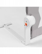 Nukido Bariera de protectie pentru pat copii Gri 180 x 35 x 42 cmcadru rezistentsistem de siguranta impotriva plierii accidentalecenturi de siguranta si buzunar de depozitare