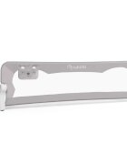 Nukido Bariera de protectie pentru pat copii Gri 180 x 35 x 42 cmcadru rezistentsistem de siguranta impotriva plierii accidentalecenturi de siguranta si buzunar de depozitare