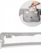 Nukido Bariera de protectie pentru pat copii Gri 180 x 35 x 42 cmcadru rezistentsistem de siguranta impotriva plierii accidentalecenturi de siguranta si buzunar de depozitare