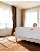 Nukido Bariera de protectie pentru pat Gri 150x44x41 cm pliabila Husa detasabila Colturi rotunjite Sistem de blocare impotriva plierii accidentale Geanta cu fermoar inclusa