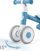 Nukido Bicicleta de echilibru Ride On Albastru de la 12 luniscaun moale inaltime sezut reglabila roti din spuma EVA cadru rezistent manere ergonomice cu opritoare Unghi de virare sigur al rotii cu protectie anti-rotati