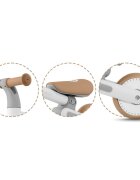 Nukido Bicicleta de echilibru Ride On Bej de la 12 luniscaun moale inaltime sezut reglabila roti din spuma EVA cadru rezistent manere ergonomice cu opritoare Unghi de virare sigur al rotii cu protectie anti-rotatie