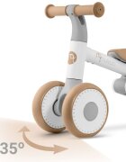 Nukido Bicicleta de echilibru Ride On Bej de la 12 luniscaun moale inaltime sezut reglabila roti din spuma EVA cadru rezistent manere ergonomice cu opritoare Unghi de virare sigur al rotii cu protectie anti-rotatie