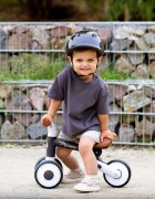 Nukido Bicicleta de echilibru Ride On Negrude la 12 luniscaun moale inaltime sezut reglabila roti din spuma EVA cadru rezistent manere ergonomice cu opritoare Unghi de virare sigur al rotii cu protectie anti-rotatie