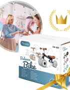 Nukido Bicicleta de echilibru Ride On Negrude la 12 luniscaun moale inaltime sezut reglabila roti din spuma EVA cadru rezistent manere ergonomice cu opritoare Unghi de virare sigur al rotii cu protectie anti-rotatie