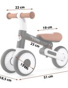 Nukido Bicicleta de echilibru Ride On Negrude la 12 luniscaun moale inaltime sezut reglabila roti din spuma EVA cadru rezistent manere ergonomice cu opritoare Unghi de virare sigur al rotii cu protectie anti-rotatie