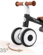 Nukido Bicicleta de echilibru Ride On Negrude la 12 luniscaun moale inaltime sezut reglabila roti din spuma EVA cadru rezistent manere ergonomice cu opritoare Unghi de virare sigur al rotii cu protectie anti-rotatie