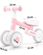Nukido Bicicleta de echilibru Ride On Roz de la 12 luniscaun moale inaltime sezut reglabila roti din spuma EVA cadru rezistent manere ergonomice cu opritoare Unghi de virare sigur al rotii cu protectie anti-rotatie