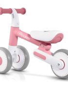 Nukido Bicicleta de echilibru Ride On Roz de la 12 luniscaun moale inaltime sezut reglabila roti din spuma EVA cadru rezistent manere ergonomice cu opritoare Unghi de virare sigur al rotii cu protectie anti-rotatie