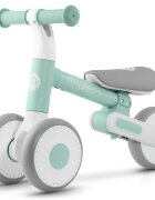 Nukido Bicicleta de echilibru Ride On Verde de la 12 luniscaun moale inaltime sezut reglabila roti din spuma EVA cadru rezistent manere ergonomice cu opritoare Unghi de virare sigur al rotii cu protectie anti-rotatie
