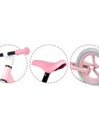 Nukido Bicicleta fara pedale pentru copii 87x39x54 cm roti EVA Light Flee Roz