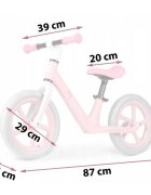 Nukido Bicicleta fara pedale pentru copii 87x39x54 cm roti EVA Light Flee Roz